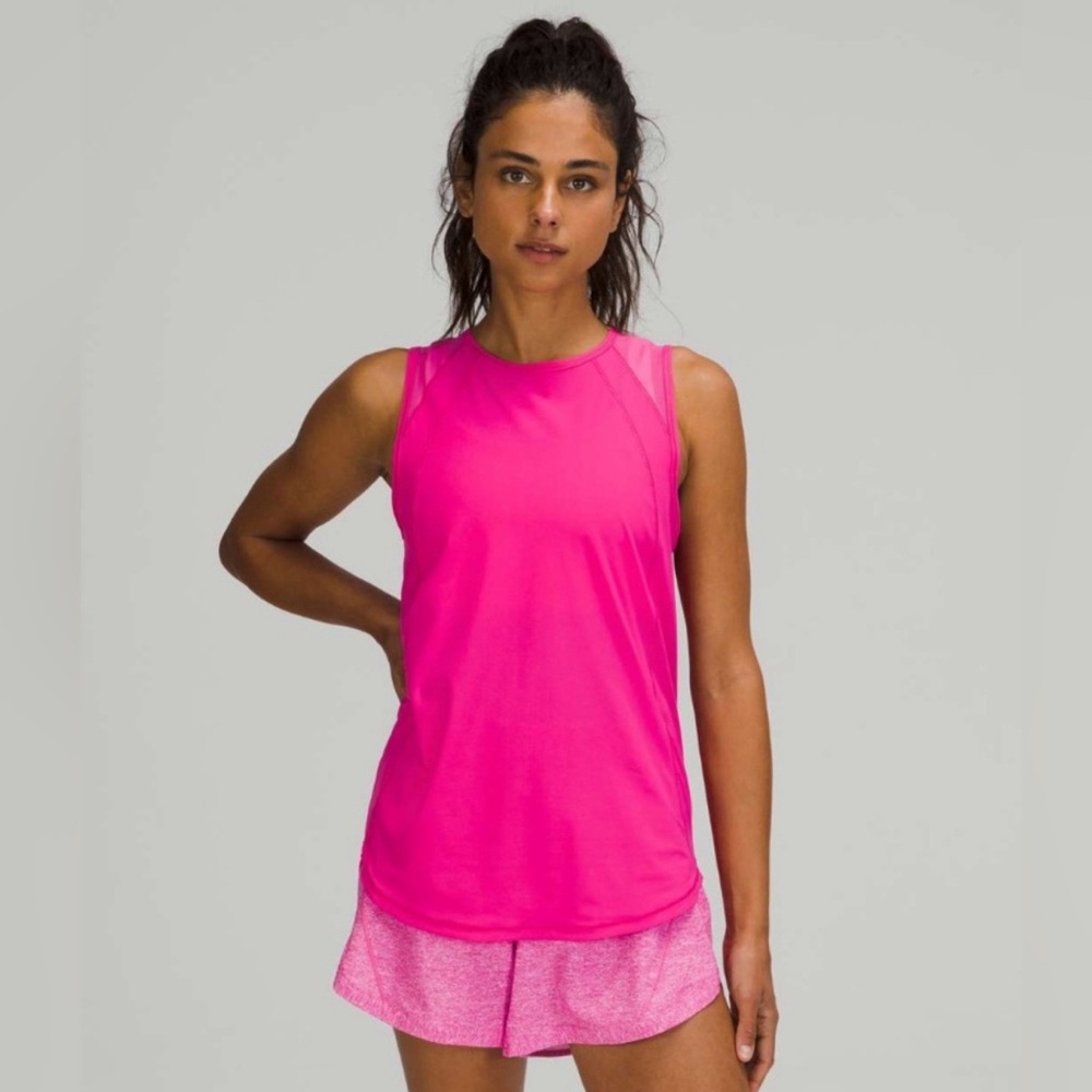 Sonic pink Lulu sculpt tank top